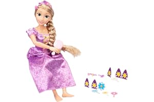 DISNEY PRINCESS Princesas Disney – Mi Amiga Rapunzel de 80 cm con hasta 11 Puntos de Articulación – La Muñeca Viste su Clásico Vestido de la Película y su Largo y Precioso Peinado – Juguete Niña 3 Años +