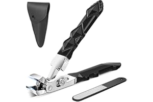 Euqvunn Cortaúñas Ergonómico, Cortador de uñas Pies Profesional con Apertura Extra Ancha, Cortaúñas Afilado Acero Inoxidable, Recortador de Alta Resistencia, Nail Clipper de Acero Premium