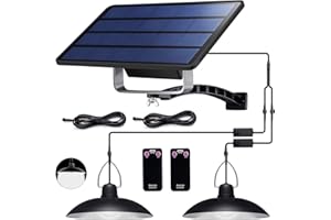 ENCOFT Lampadario Solare Esterno con Telecomando Lampada a Sospensione 40 LED Impermeabile IP65 Illuminazione Solare Separabile 3M per Giardino Balcone Campeggio, 2 Luce Bianco Freddo 6500K