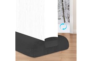 MEFENY Draught Excluder for Doors, 90cm Draught Stopper for Bottom of Doors, Adjustable Under Door Sweep with Double Side Draft Guard for Door Seal Weather Stripping to Prevent Cold air, Black