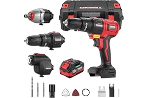 TEENO Kit Combinado Inalámbrico 20V, Juego Herramientas Multiusos Inalámbricas 3 en 1 Para Carpintería con Caja de Herramientas, Taladro, llave Impacto, Herramienta Oscilante, 1 Batería 3,0Ah