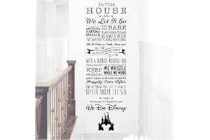 WALL DESIGNER Children Playroom Bedroom Disney Inspired Wall Sticker - We Do Disney - Tinkerbell, Toy Story, Little Mermaid, Jungle Book ... [XLarge] [Black]