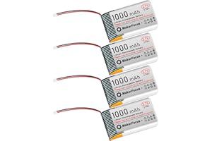 Seamuing 4 Pezzi Batteria LiPo 3,7V 1000mAh 1S 1C Batteria Ricaricabile al Litio con Scheda di Protezione, Nastro Isolante in Gomma e Spina Micro JST1.25 per Scheda di Sviluppo ESP32, Arduino