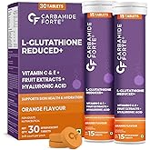 Carbamide Forte Japanese Reduced L Glutathione Supplements Effervescent Tablet 600mg | L Glutathione Tablets for Skin Whitening with Vitamin C, Hyalur