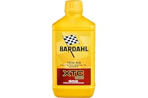 Bardahl - XTC C60 15W-50 - Olio Motore per Moto 4 Tempi, Contrasta la Formazione dei Depositi Mantenendo Pulito il Motore, 100% Sintetico, 1 L