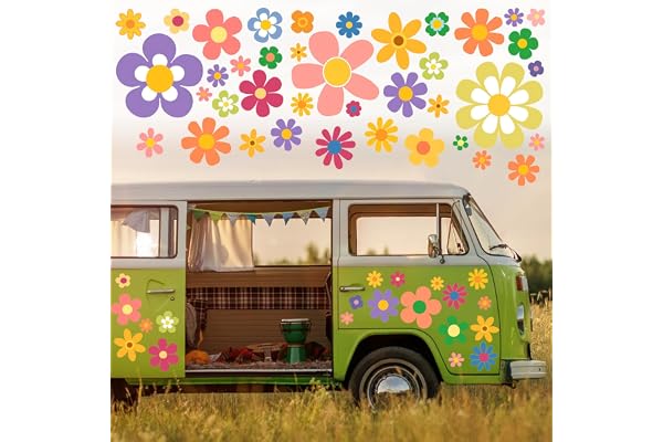 88 PCS Autocollants de Voiture,Fleur Sticker Autocollant Vinyle Automobile Décoration Extérieure Décorations de Voiture Accessoires Decal Sticker pour SUV Camion Moto Portes Murs Ordinateur Portable