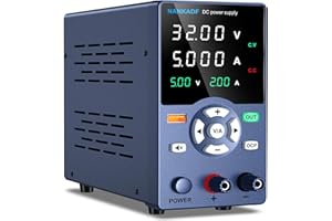 NANKADF Labornetzteil, 0~32V 0~5A DC Geregeltes Netzteil Hochpräzise 4-stellige LED-Anzeige mit USB-Schnellladefunktion & Ausgangstasten Labornetzteil