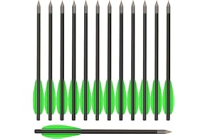 WANVZMR 6,3" Carbon Pistole Armbrust Bolzen Pfeile,Mini Armbrustpfeile Armbrustbolzen mit Stahlspitzen Jagdpfeile für 50-80 lbs Pistolenarmbrust Präzisionsziel,Schießübungen und kleine Jagd