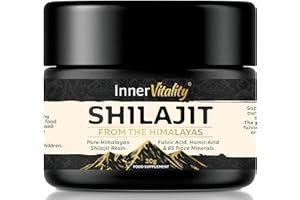 INNER VITALITY Himalayan Shilajit Resin Gold Standard 78% Fulvic - 30g Natural Energy, Immunity & Mineral Supplement for Daily Wellness Support- Pure Authentic & Third-Party Tested