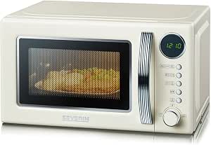 SEVERIN MW 7892 Forno microonde Retrò 700 W da 20 L con grill 1000 W,  Microonde piccolo con 8 programmi automatici e 5 livelli, Microonde da  tavolo con timer e display digitale, Crema : Amazon.it: Casa e cucina