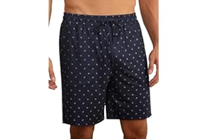 Demegimi Pantalones Cortos Pijama para Hombres Pantalón Pijama Hombre Verano Corto Shorts Pantalones Pijamas Cortos Hombre Algodon Ropa de Dormir