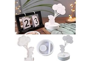 Tcdwla 2 Piezas Moldes Para Velas,Moldes Silicona,Molde Silicona Navidad,Molde de Yeso Para Candelabro de Aromaterapia,Globo de TraccióN de Oso Regalo DIY Para Navidad, Halloween, Cumpleaños