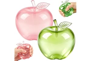 2 st leksak äpple, rosa och grön äppelstressleksak, transparent fidgetsqueze leksak, långsamt stigande sensorisk anti-stress leksaks för barn och vuxna, för kontor, skola lugnande