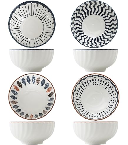 Cosy & Trendy Lot De 6 Bols En Porcelaine Mosaic Bleu - D12xH6cm - Vaisselle Lave-Vaisselle
