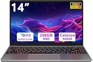bvate PC Computer Portatile 14 pollici Laptop Win 11 upto 2.8 GHz 256 GB ROM Supporta l'espansione SSD 1TB Celeron N4020 2.4G+5G WiFi 4.2 USB HDMI Tastiera italiana membrana mouse senza fili-Grigio