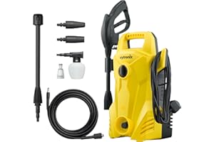Vytronix PW1500 Powerful Electric Pressure Washer 1400W | Jet Wash | High-Performance Power Cleaner for Car, Home, Patio and Garden Furniture | 105 Bar Water Jet Yellow