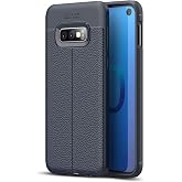 KZY Contact-Samsung Galaxy S10E Compatible Case Shockproof Leather Look Silicone Back Cover - Navy Blue (Navy Blue)