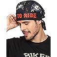 Motohog Unisex Polyester Helmet Skull Caps For Unisex Hair Inner Helmet Cover Caps For Bikers Sweat Cooling Skull Cap Headwrap,Bandana,Durag,Patka,Head Wear For Cycling & Running - Free Size,Black