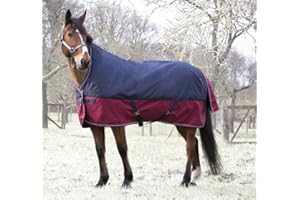 Reitsport Amesbichler Coperta per cavalli outdoor a collo alto Tyrex 1200 denari, fodera interna in nylon, impermeabile, traspirante, cinghie incrociate, ecc. 135 cm