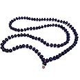 HONODIX Black 5 Mukhi (FACE) 108+1 Beads Siddh Rudraksha Mala, 7MM