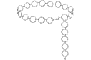 LIMHOO Metal Waist Chain for Women Chunky Belly Link Chain Belt for Dresses