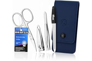 marQus Set de manucure 4 pièces, Kit de voyage avec lime de Solingen Set de soins des ongles et ciseaux à ongles