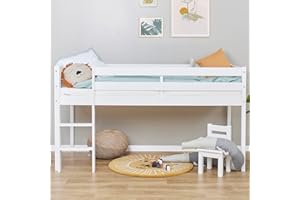 ‎HOPPEKIDS Hoppekids ECO Comfort Hochbett | 90x200 mit Lattenrost | Weiß | Das Nordische Umweltzeichen | TÜV-Zertifiziert | FSC®-zertifiziertes massives Kiefernholz