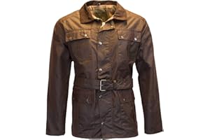 Walker and Hawkes - Grafton - Chaqueta de Estilo Motociclista para Hombre - Tejido Encerado Impermeable - con cinturón y 4 Bolsillos