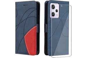 UKECASE Funda con Protector para Xiaomi Redmi Note 12 Pro 5G / Poco X5 Pro 5G, Carcasa Libro de Premium Cuero PU Suave Tapa con Ranura para Tarjetas Color Azul