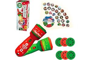 POPOYU 2P Projecteur Histoire Lampe Torche Enfant Jouets Noël,Lampe Projecteur de Poche Enfant,Noël Lampe à Histoire Enfants Dormir Histoire Projecteur Lampe pour Noël Ambiance Cadeaux