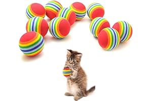 Vebetter Giocattolo A Sfera Per Gatti Arcobaleno, 9 Pezzi Grandi Palline Per Gatti Per Interni Palla Per Gatti In Schiuma Giocattolo Interattivo Per Gatti Giocattoli Interattivi Per Gatti 4,2 CM.