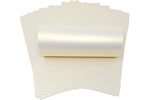 Syntego 10 Hojas de tarjetas decorativas A4 de doble cara con brillo nacarado, marfil, neblina, 300 gsm (Oro hielo)
