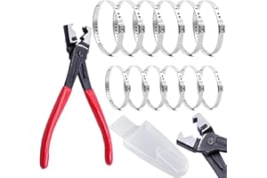 BUMNAY 13 Stück Schlauchklemmenzangen mit CV Boot Clamp Kit, Schlauchschellenzange und Achsmanschette Schelle (6 Kleine und 6 Große) Edelstahl CV Boot Crimp Clamp für die meisten Autos