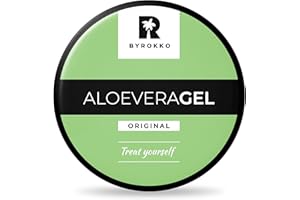 BYROKKO Żel Aloe Vera (215 ml), szybko się wchłania, chłodzący żel po opalaniu, intensywnie nawilża, regeneruje i zapobiega peelingowi, naturalna pielęgnacja po opalaniu