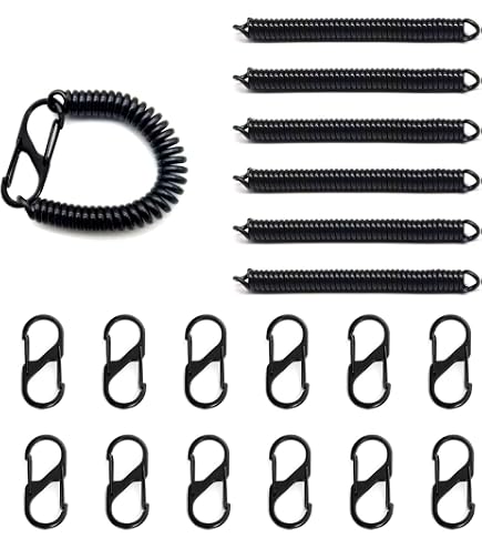 Lot De 6 Dragonnes Porte-clés Spiralées En Plastique - Pour Poignet, Clés, Badge - Coloris Assortis (5,5 X 18 Cm) - Idéal Sport, Piscine - 8
