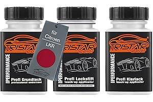 TRISTARcolor Pintura automotriz Set de lápices de retoque para Citroen LKR Rouge Babylon Nacre/Rouge Lucifer Nacre Fondo pintura base pintura transparente 50 ml cada uno