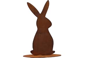 ‎ROSTIKAL Rostikal Gartendeko Osterhase 25cm - Wetterfeste Frühlings- und Osterdekoration aus hochwertigem Edelrost