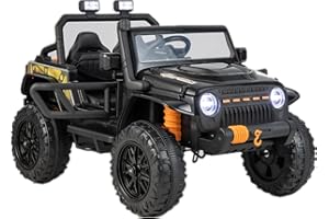 Maxmass 12V Kids Ride on Truck, Battery Powered Electric Vehicle with Parental Remote Control, Music, Lights and Suspension Wheels, Children Off-road Car for 3+ Years Old, Max Weight 100kg (Black)