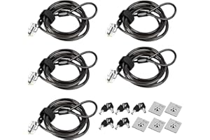 I3C Laptop Lock, Combination Security Lock Cable with Keys and Anchor Plate, Anti Theft Lock for Business Electronics, Monitors, Macbooks, Tablets, Ipad (5 Set)