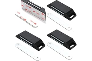 RAIRSKY Chiusura Magnetica Autoadesiva, 4 Pezzi Senza Foratura per Mobili, Chiusura Magnetica, Armadietti, Sportelli Magnetici, Sportelli Dell'armadio, Chiusura Magnetica (Nero)