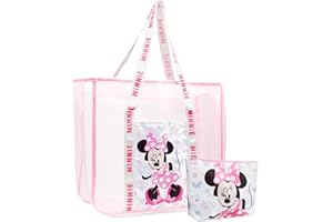 Get Trend Sac de Voyage Femme e Ado Maille Grand Sacs Cabas con Petite Pochette Zippée Sac de Plage Cadeau pour Elle