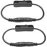 LitaElek DC 12V Inline Schalter 5,5mm x 2,1mm männlichen zu weiblichen Kabel mit EIN/Aus Schalter DC Wippschalter Rocker Swit