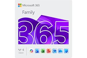 Microsoft 365 Family | 12 mesi | 6 persone | App Office con AI | Fino a 6TB di Spazio di archiviazione OneDrive | Codice d'attivazione via email