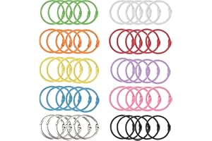 ENLACE Pierścienie do książek, 50 sztuk, metalowe, kolorowe, luźne, 30 mm, do scrapbookingu, albumu fotograficznego, biura, szkoły lub domu