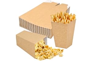 HEAVENLIFE 50 Stück Kraftpapier Popcorn Boxen, Wiederverwendbar Popcorn Karton Tüten, 3 Größen Pappe Snacks Süßigkeiten Behälter für Geburtstagsfeier Kino Schulveranstaltungen Party Picknick Hochzeit (M)