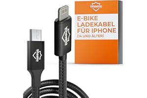 ‎WHEELOO Wheeloo Ebike Ladekabel für iPhone 14 und älter I für alle Fahrradcomputer zB. Bosch, Yamaha, Impulse, BH Bikes E-Bike Display I Micro USB auf Lightning Stecker I Mikro USB Kabel mit OTG Funktion