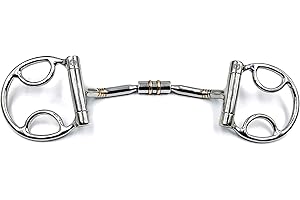 ON TIME TRADER ENGLAND Western Dee Ring Beval Bevel Snaffle with Copper Roller Horse Bit (5.25")