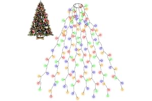 SALCAR Christmas Tree Lights, 2m x 8 Strands 280 LED Fairy Lights for 6-8ft Christmas Tree, Easy to Install, Indoor & Outdoor Decoration, 8 Modes, (Multicolor, 2m)