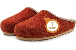 Pantoffelmann Filzclogs aus 70 % Wollfilz I Größen 37–47 I Atmungsaktive Hausschuhe mit rutschfester Sohle I Warme Pantoletten aus liebevoller Handarbeit I Filzhausschuhe für Damen & Herren