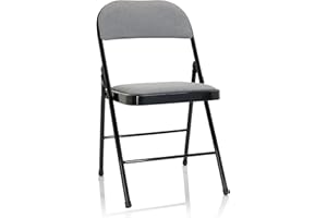 ‎HJH OFFICE hjh OFFICE 803011 Klappstuhl gepolstert TUDELA II Stoff Hellgrau Besucherstuhl Faltstuhl klappbar, bis 130kg belastbar